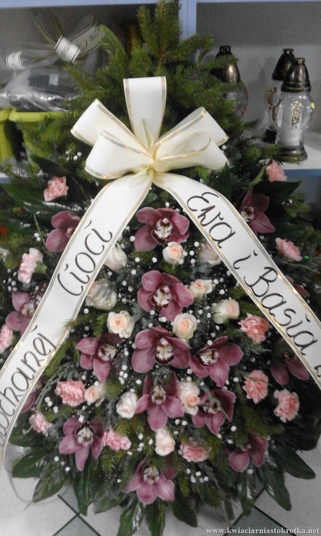 Wieniec pogrzebowy w biało-zielonej kolorystyce